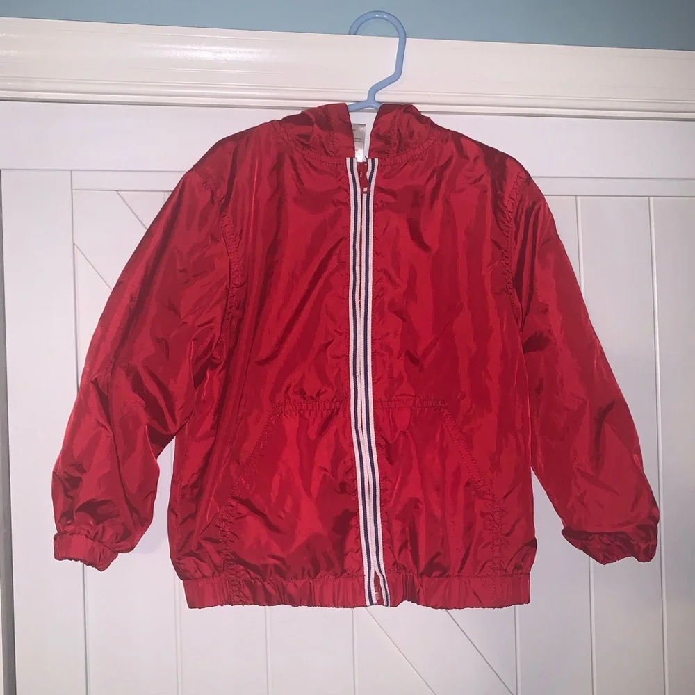 Gymboree Boys Red Hooded Windbreaker Jacket Size XS 4 Lightweight